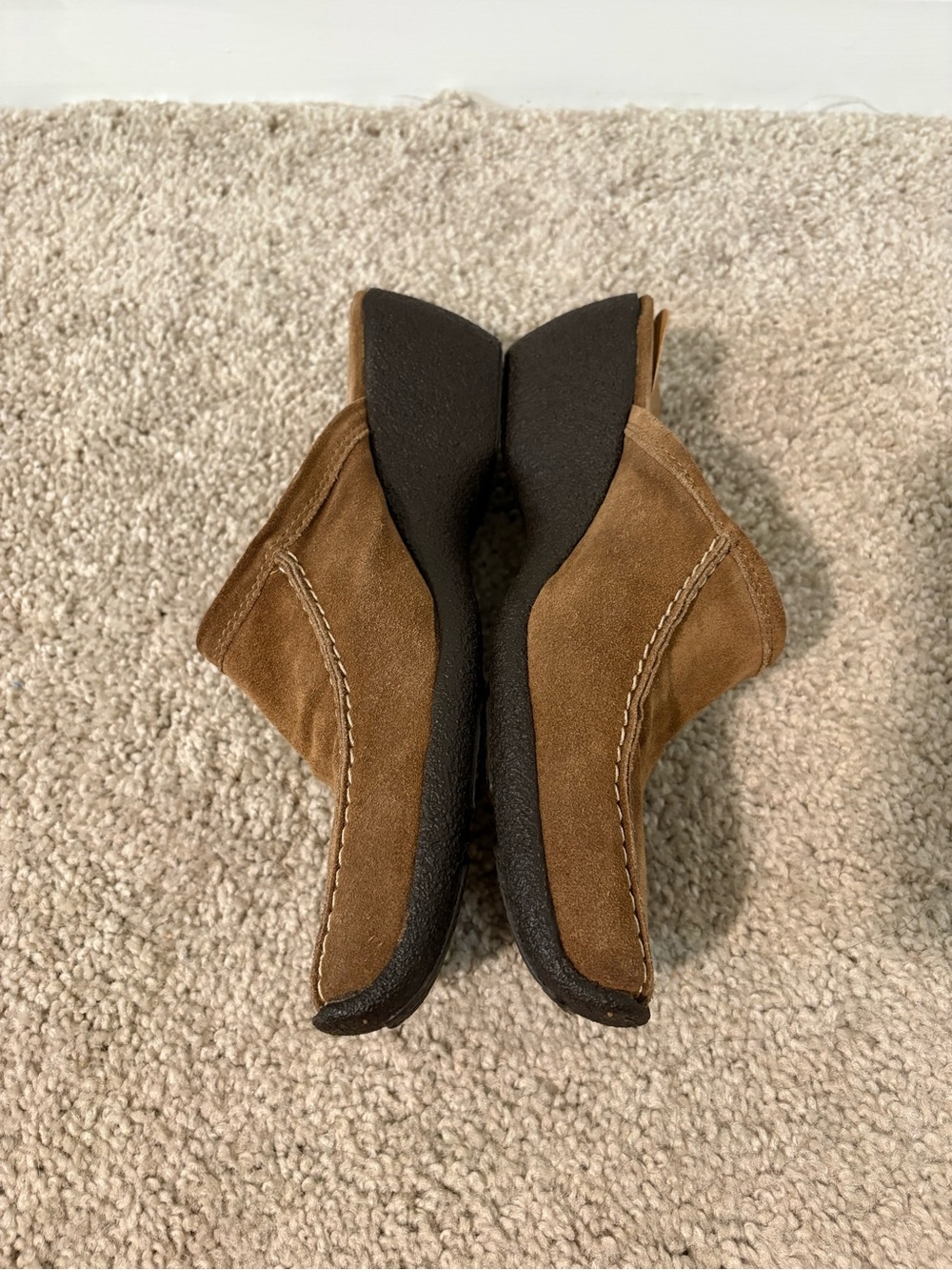 Luichiny Made in Italy Brown Suede Slip-On Mules Size 37 Retro Boho Platform - Picture 6 of 11